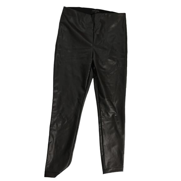 Banana Republic Black Vegan Leather Pants leggings Size medium NWT - Picture 1 of 4